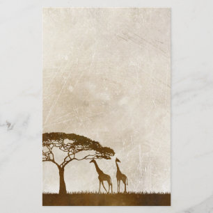 Brown and Ivory African Giraffe Wedding Stationery