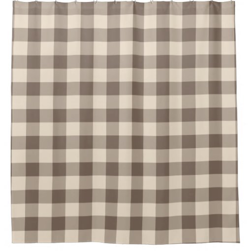 Brown and Khaki Gingham Checked Pattern Shower Curtain | Zazzle