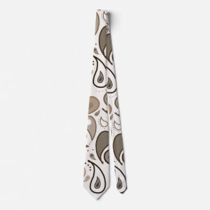 Brown And Khaki Paisley Design Neck Tie