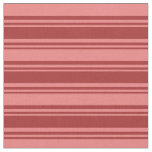 [ Thumbnail: Brown and Light Coral Colored Lined Pattern Fabric ]