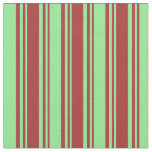 [ Thumbnail: Brown and Light Green Pattern of Stripes Fabric ]