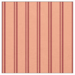 [ Thumbnail: Brown and Light Salmon Stripes/Lines Pattern Fabric ]