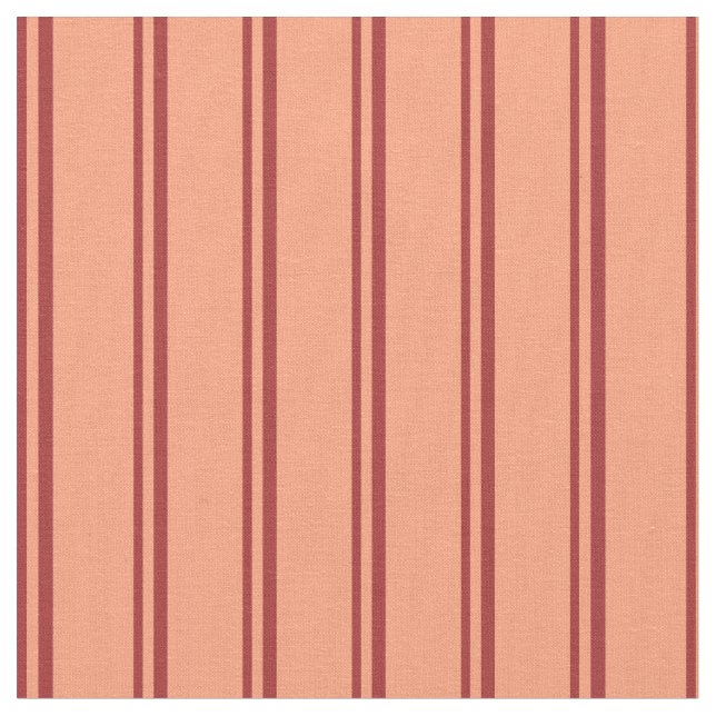 Brown and Light Salmon Stripes/Lines Pattern Fabric (Close Up)