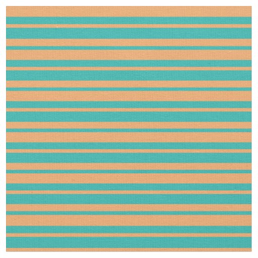 Brown and Light Sea Green Stripes Pattern Fabric