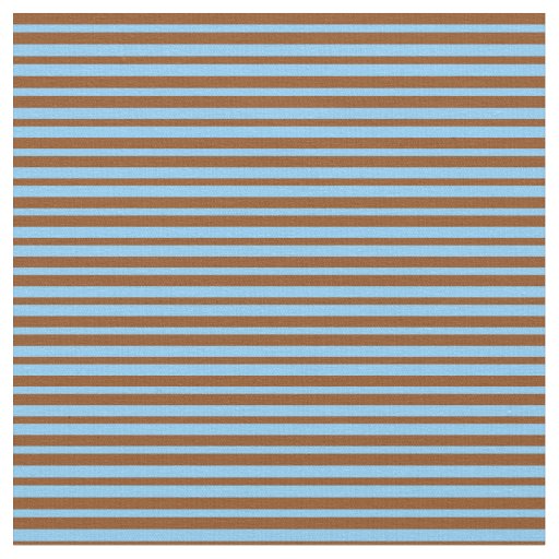 Brown and Light Sky Blue Colored Lined Pattern Fabric
