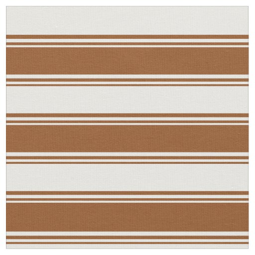 Brown and Mint Cream Lines Fabric