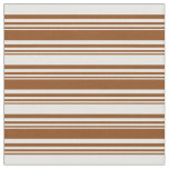 [ Thumbnail: Brown and Mint Cream Striped Pattern Fabric ]