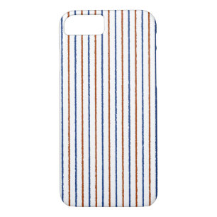 Brown and Navy Blue Stripes with Uneven Lines iPhone 8/7 Case