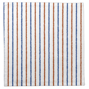 Brown and Navy Blue Stripes with Uneven Lines Cloth Napkin