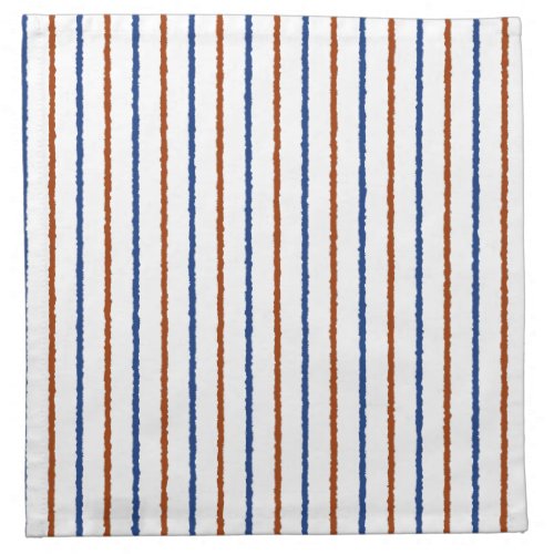 Brown and Navy Blue Stripes with Uneven Lines Cloth Napkin