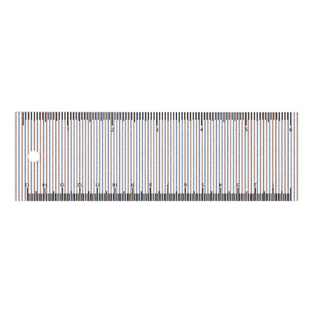 Brown and Navy Blue Stripes with Uneven Lines Ruler (Front)
