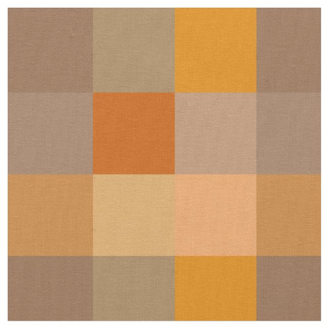 Brown and orange checkerboard pattern fabric (Close Up)