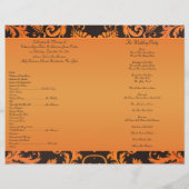 Brown and Orange Damask Wedding Program (Back)