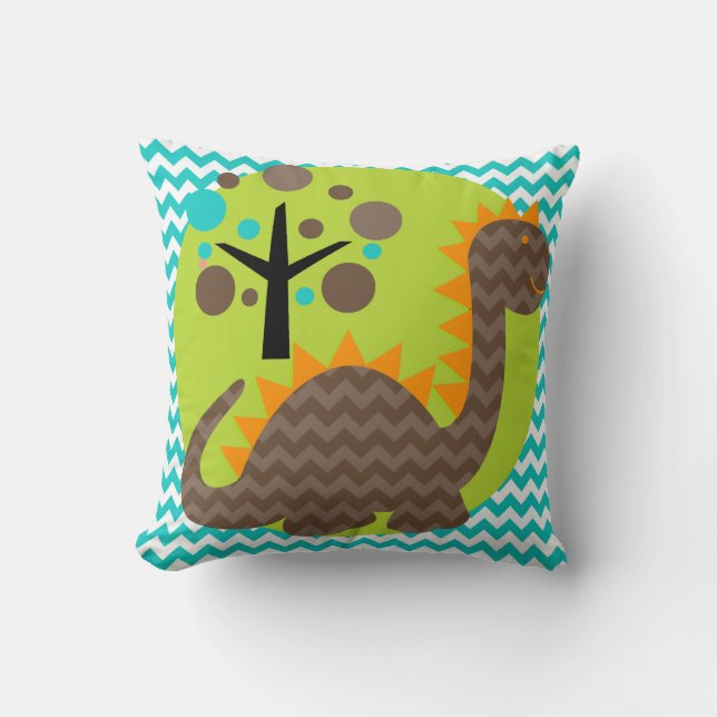 Brown and Orange Dragon Throw Pillow (Front)
