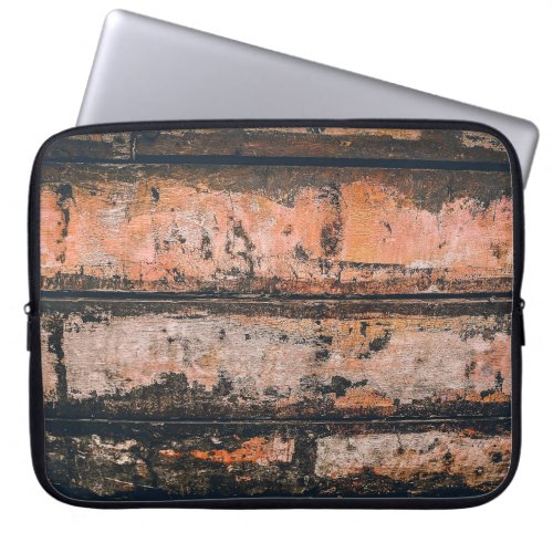 Brown and orange panel laptop sleeve