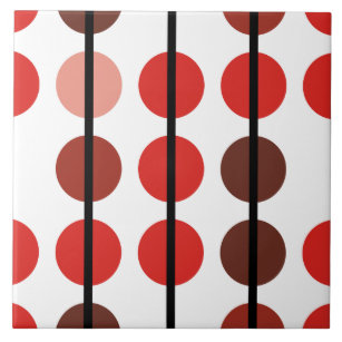 Tile pattern with black polka dots on red Vector Image