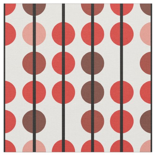 Brown and Orange Retro Dots and Lines Pattern Fabric