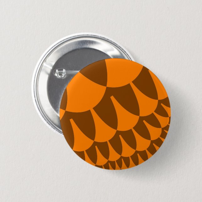 Brown and Orange Scales Pinback Button (Front & Back)