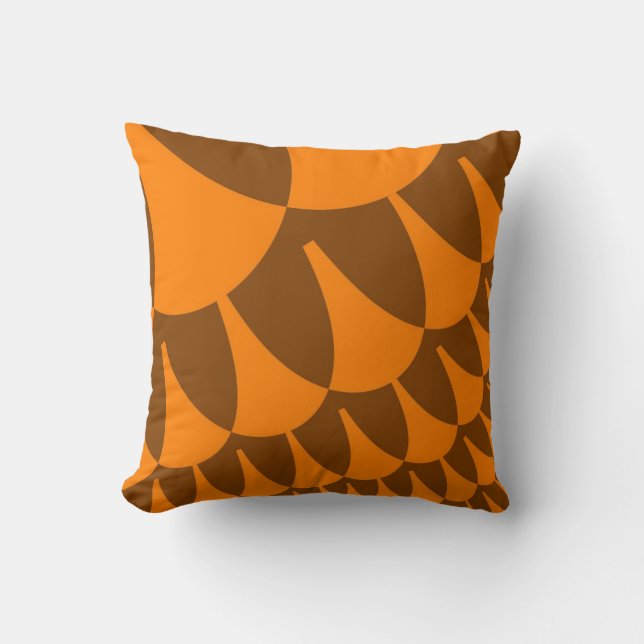 Brown and Orange Scales Throw Pillow (Front)