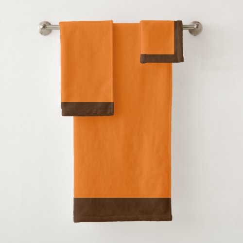 Brown and Orange Sport Team Colors Bath Towel Set