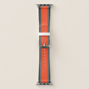 Brown and Orange Sports Stripe Apple Watch Band