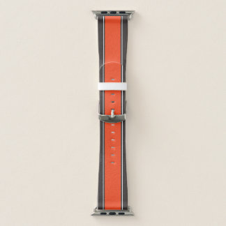 Brown and Orange Sports Stripe Apple Watch Band