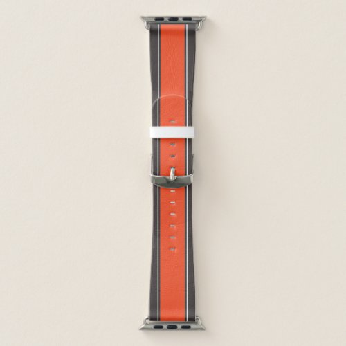 Brown and Orange Sports Stripe Apple Watch Band