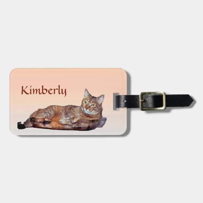 Brown and Orange Tabby Cat Luggage Tag