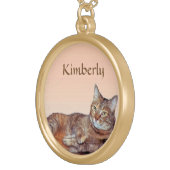 Brown and Orange Tabby Cat Necklace (Front Right)