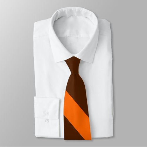 Brown and Orange University Stripe Tie