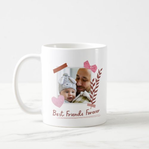 Brown and Pink Aesthetic Best Friends Forever Coffee Mug