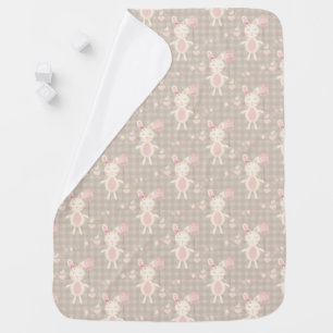 Brown and Pink Baby Bunnies Blanket