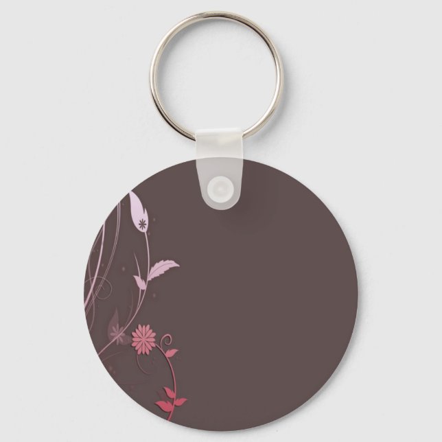 Brown and pink customizeable template keychain (Front)