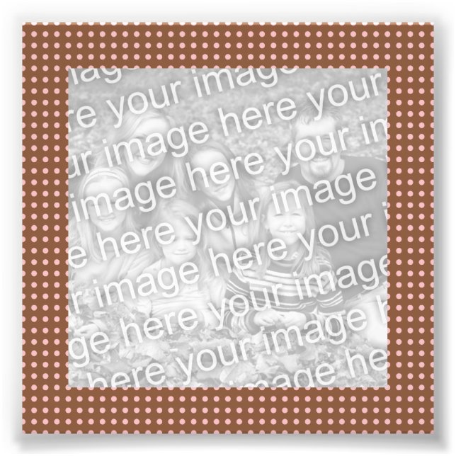 Brown and Pink Dots Frame Photo Print (Front)