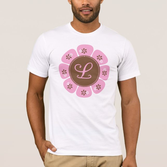 Brown and Pink Monogram L T-Shirt (Front)