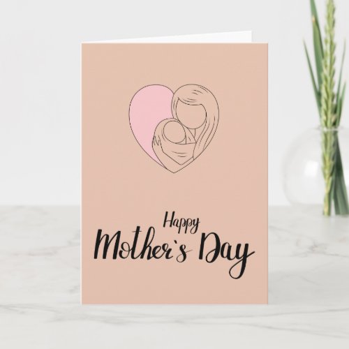 Brown and Pink Mothers Day Card
