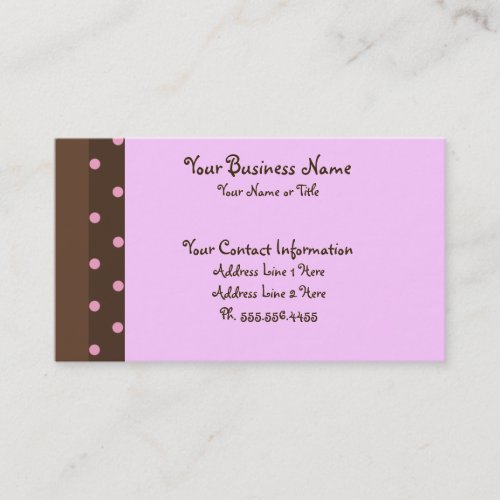 Brown and Pink Polka Dot Standard Business Cards