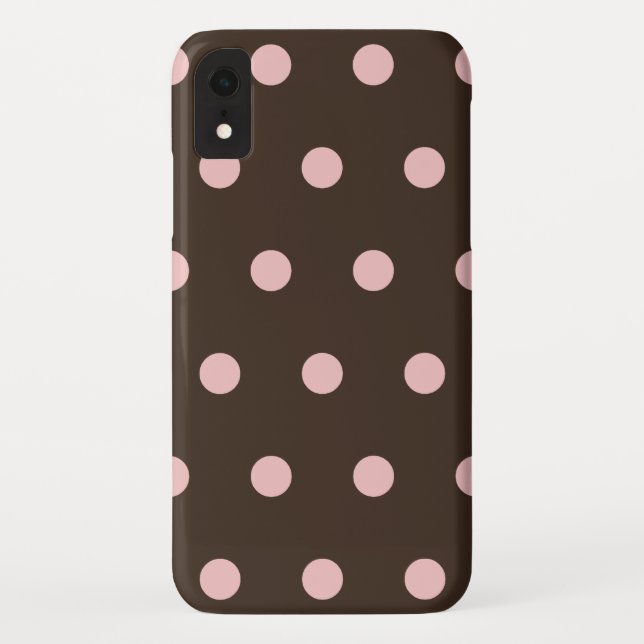 Brown and Pink Polka Dots Case-Mate iPhone Case (Back)
