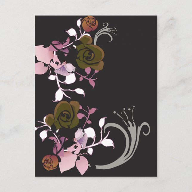 Brown and pink roses Postcard (Front)