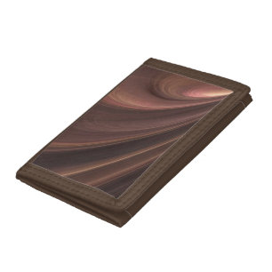 Brown And Pink Soft Sand Waves Tri-fold Wallet