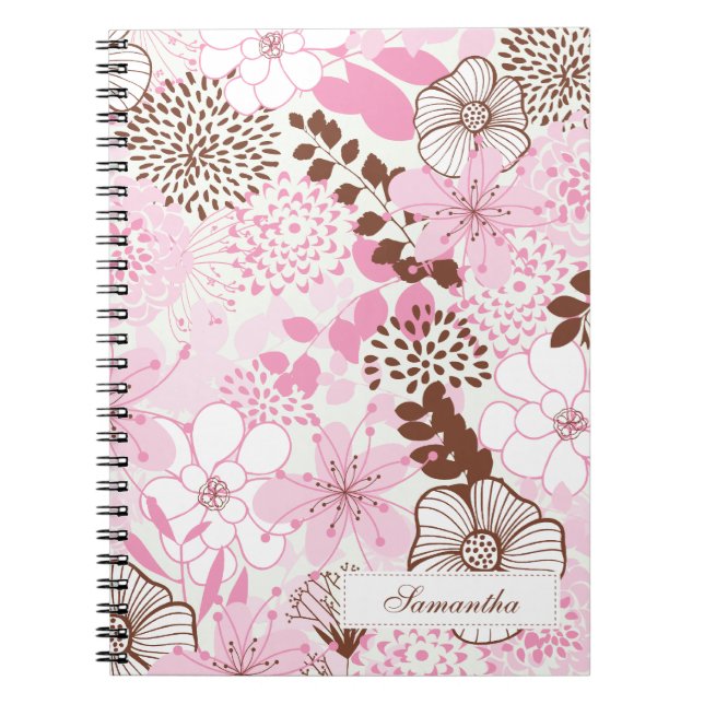 Brown and Pink Spring Garden Notebook (Front)