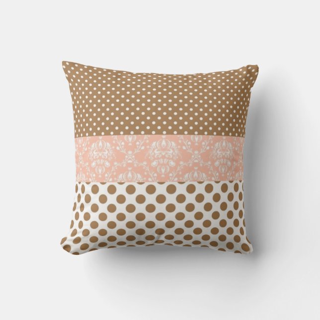 Brown and Pink Throw Pillow (Front)