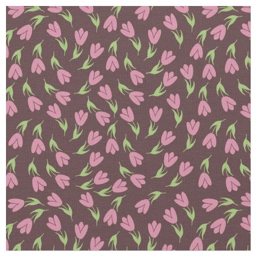 Brown and pink tulip pattern - collection fabric