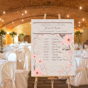 Brown and Pink Welcome To Our Wedding  Foam Board