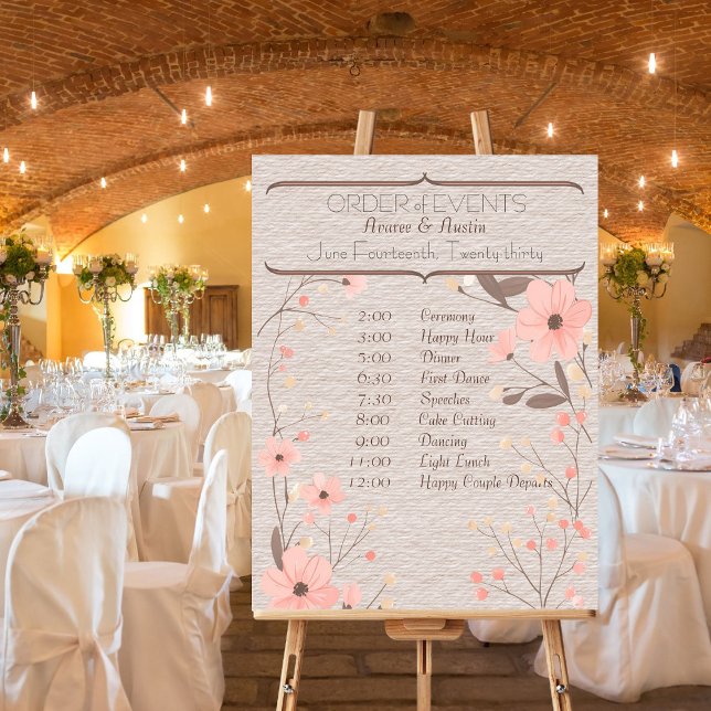 Brown and Pink Welcome To Our Wedding  Foam Board (Creator Uploaded)