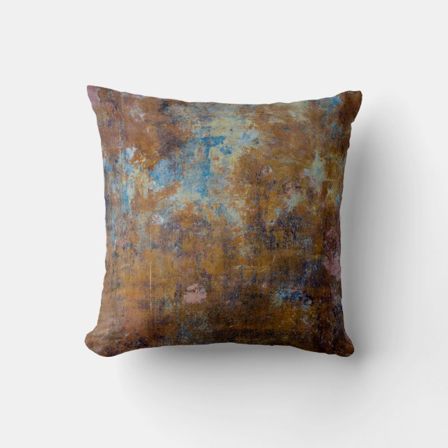 Brown and pink wooden surface throw pillow (Front)