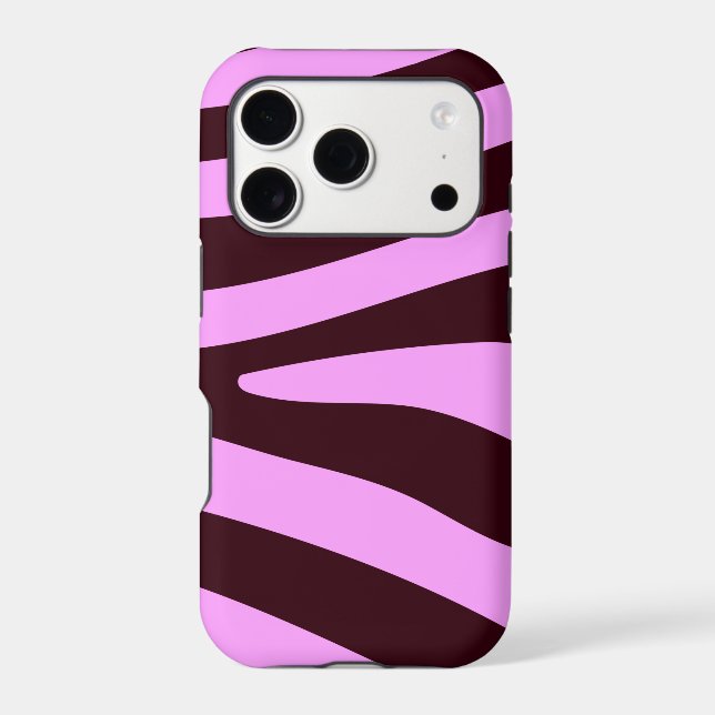 Brown and Pink Zebra Print Case-Mate iPhone Case (Back)