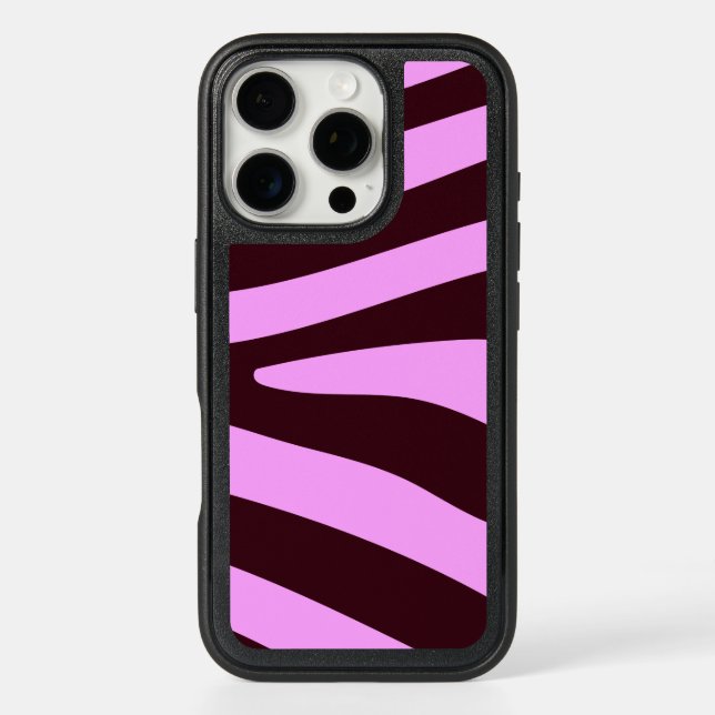 Brown and Pink Zebra Print Otterbox iPhone Case (Back)