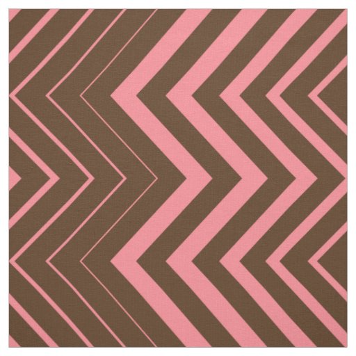 Brown And Pink Zigzag Chevron Fabric