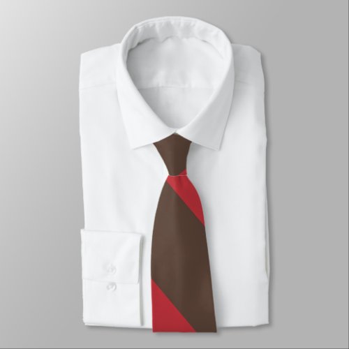 Brown and Red Broad University Stripe Tie